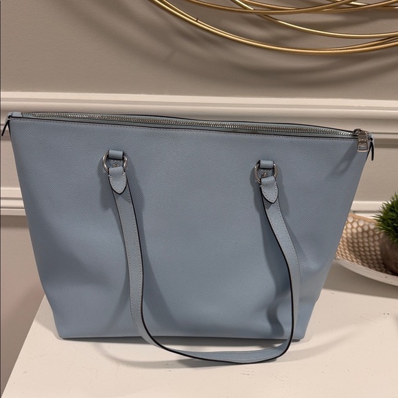 Coach Pale Blue Leather Tote with Silver Hardware - Picture 2 of 8